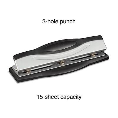 3-hole punch  
15-sheet capacity