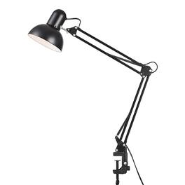 Cluzine - Adjustable Long Arm Clip-On Desk Lamp, Black, Folding, Eye-Caring for Home, Office & Dorm