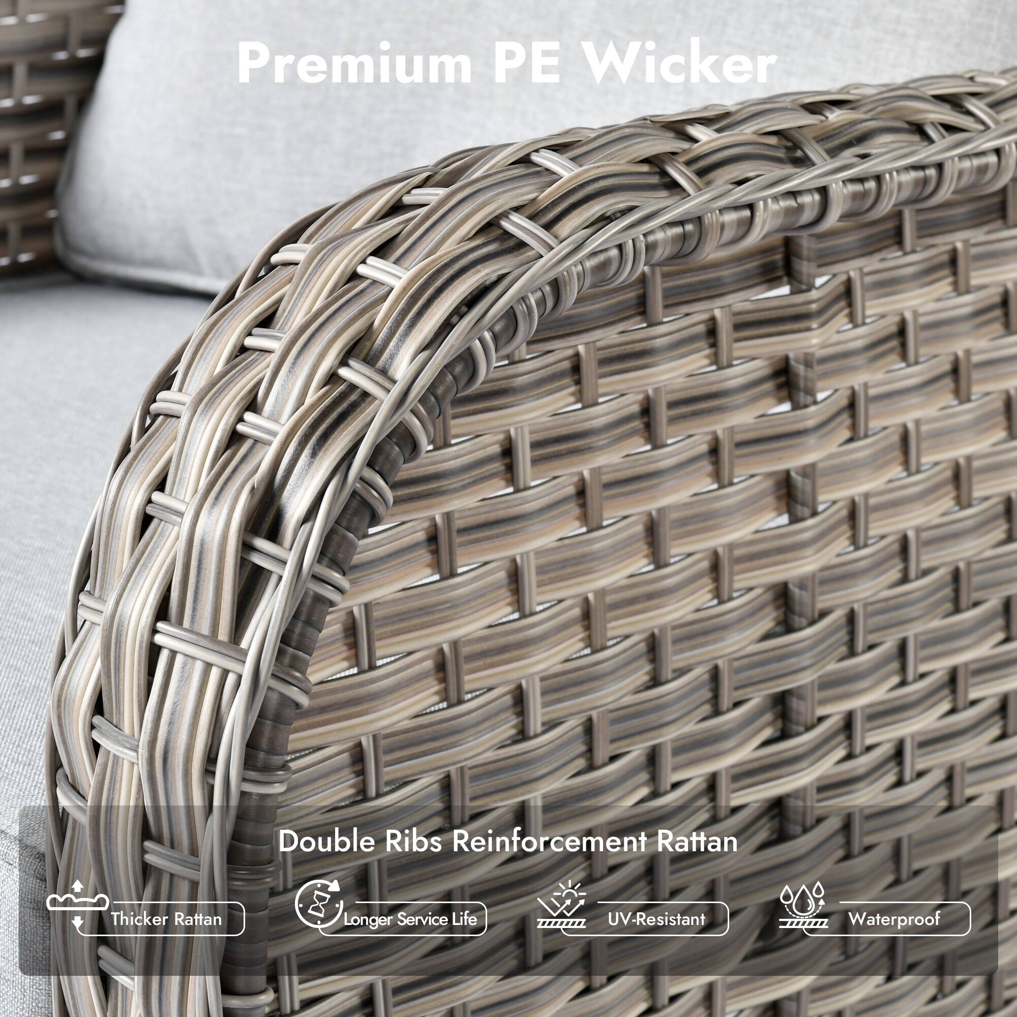 Premium PE Wicker

Double Ribs Reinforcement Rattan

- Thicker Rattan
- Longer Service Life
- UV-Resistant
- Waterproof