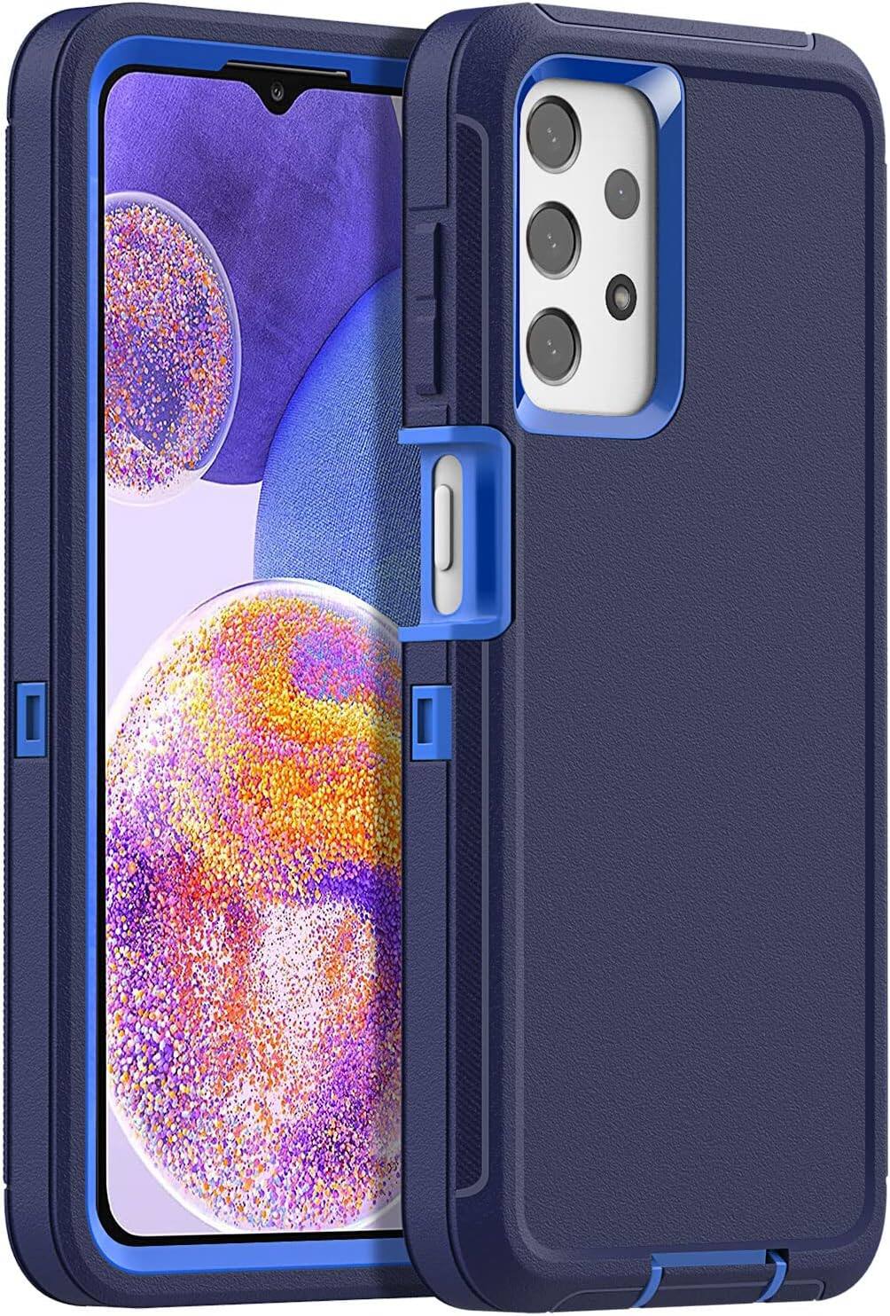 Front. Entronix - Entronix Heavy Duty Case for Samsung Galaxy A23 - Ultimate Triple-Layer Protection - Blue.
