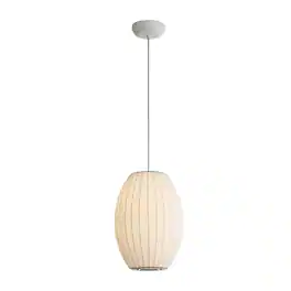 Umeiluce - 1 Light Modern Pendant Light Elegant Silk Oval Shade Light Dimmable Small - White