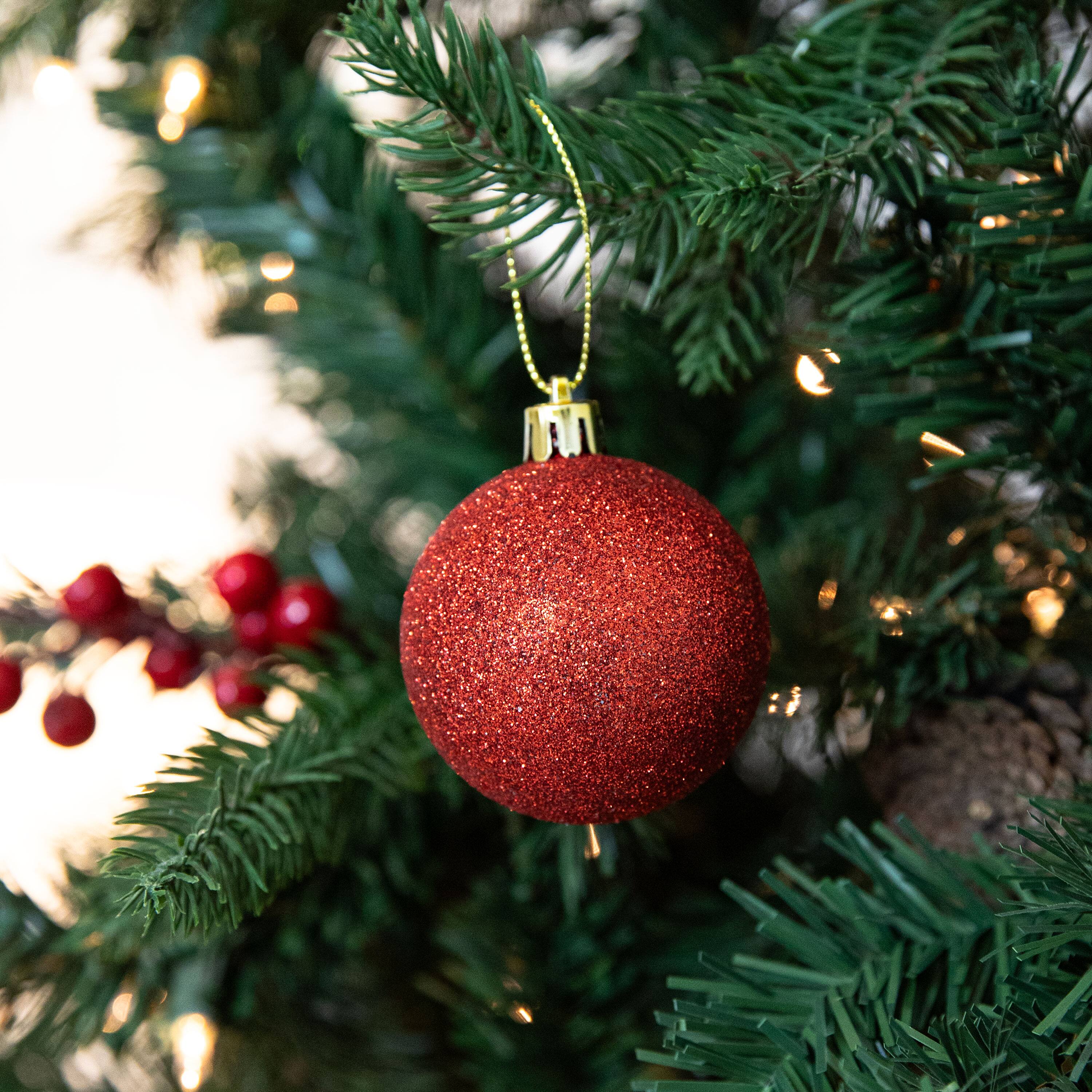 Alt View 8. Sunnydaze - Merry Medley 24-Piece Christmas Ornament Balls - 60mm - Red/Green.