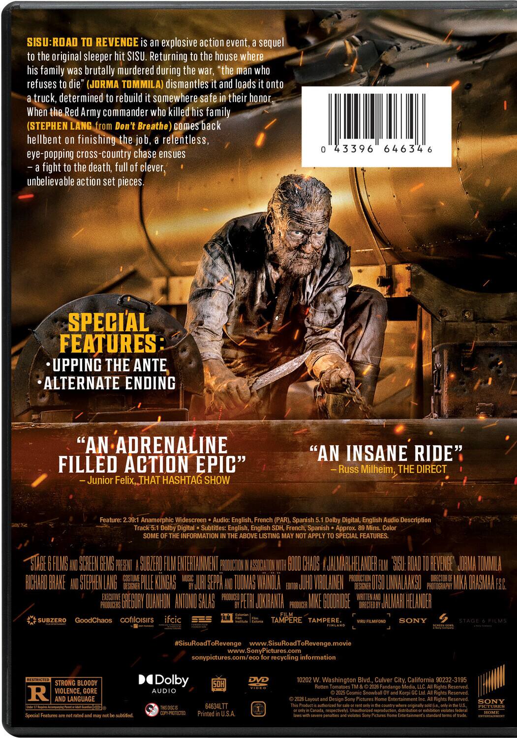 Alt View 1. Sisu: Road to Revenge   - DVD.