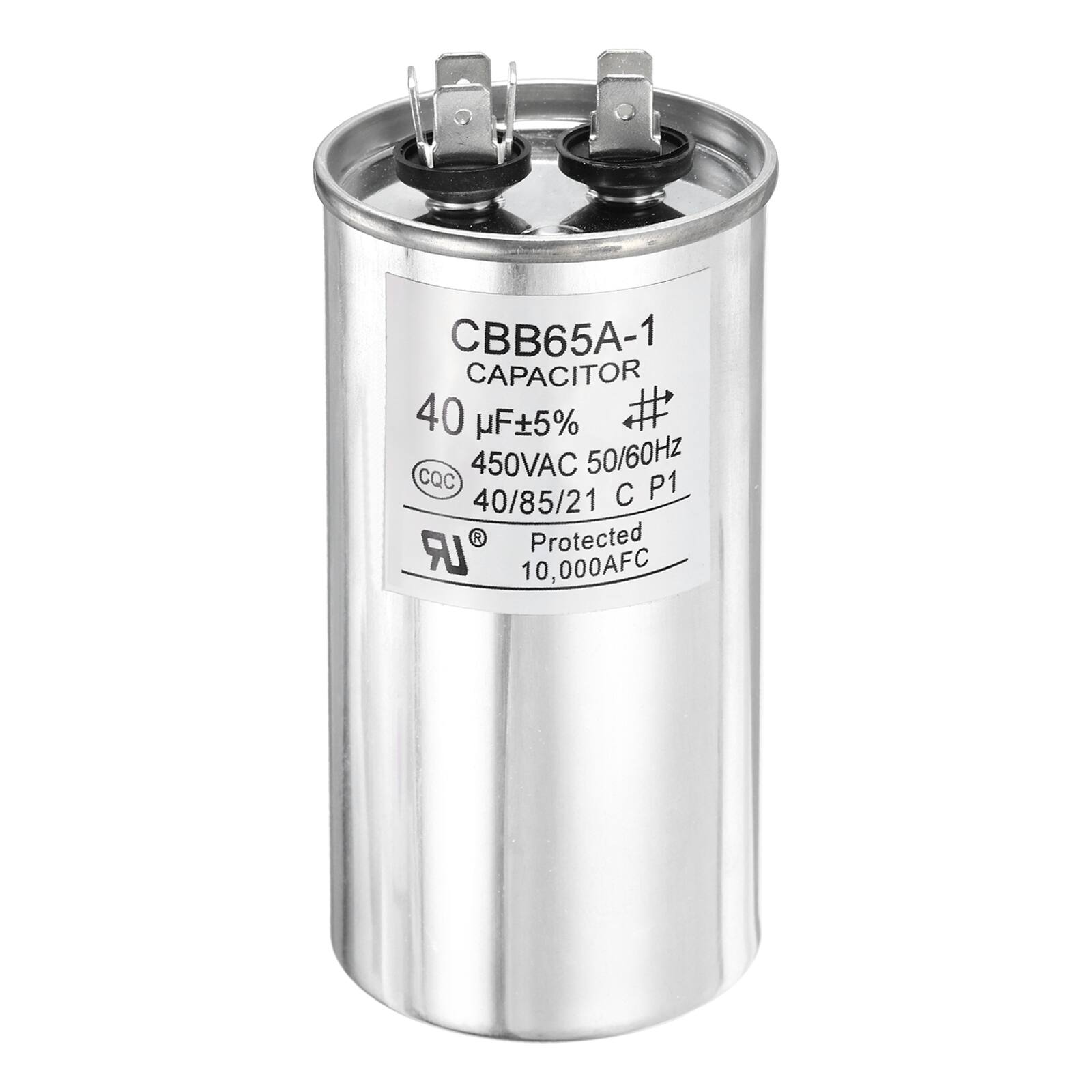 CBB65A-1 CAPACITOR 40 µF±5% # 450VAC 50/60Hz CQC P1 40/85/21 C Protected IR 10,000AFC