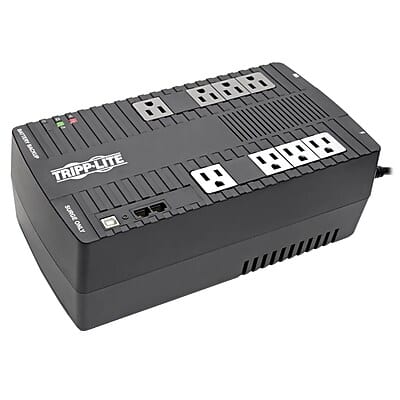 Tripp Lite - AVR Series Ultra-Compact Line-Interactive Battery Backup & Surge Protector w/ USB, 8 Outlets - Black