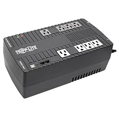 Tripp Lite - AVR Series Ultra-Compact Line-Interactive Battery Backup & Surge Protector w/ USB, 8 Outlets (AVR550U) - Black