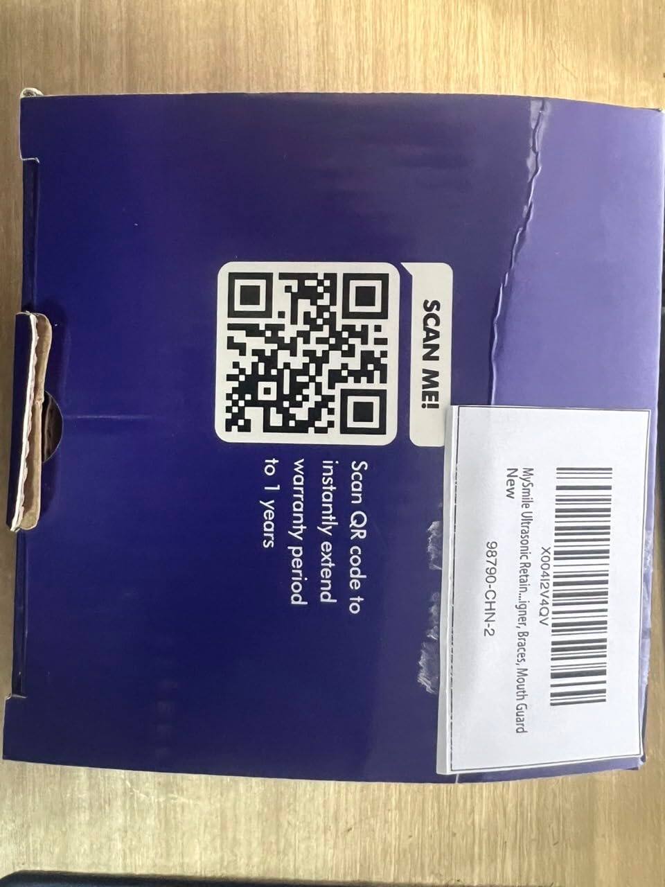 Scan QR code to instantly extend warranty to 1 year period

SCAN ME!

New MySmile Ultrasonic Retainer, X00412V4QV Braces, Mouth Guard

98790-CHN-2