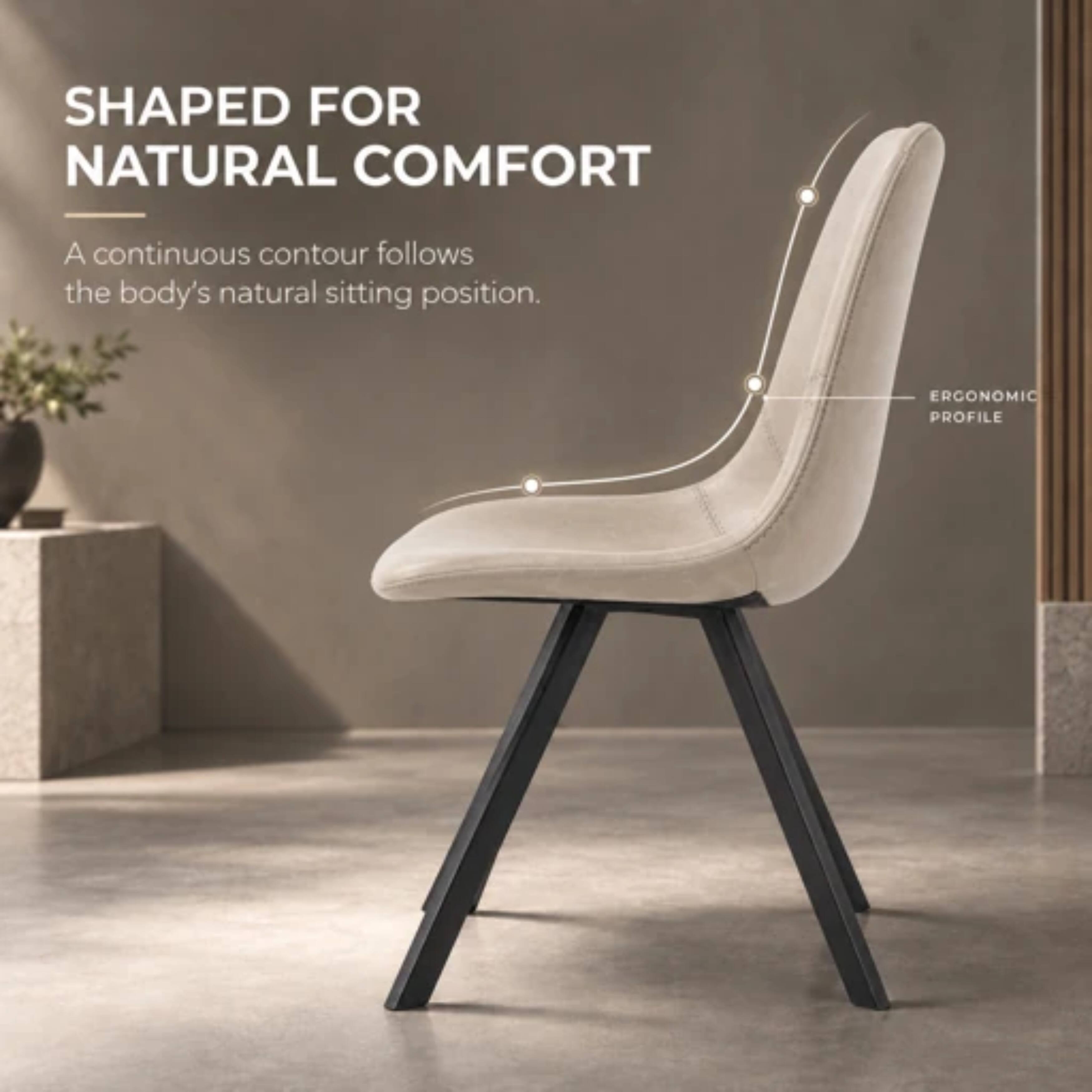LeisureMod Markley Distressed Leather Dining Chair with Powder Coated ...