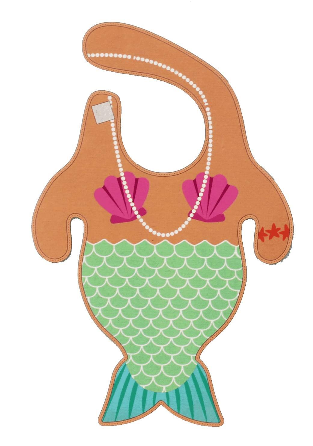 Alt View 1. GAMAGO - Gamago Mermaid Terrycloth Baby Bib - Multi-Color.