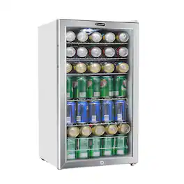 Whynter - 127 Can Freestanding Beverage Refrigerator cooler with Lock - Stainless Steel