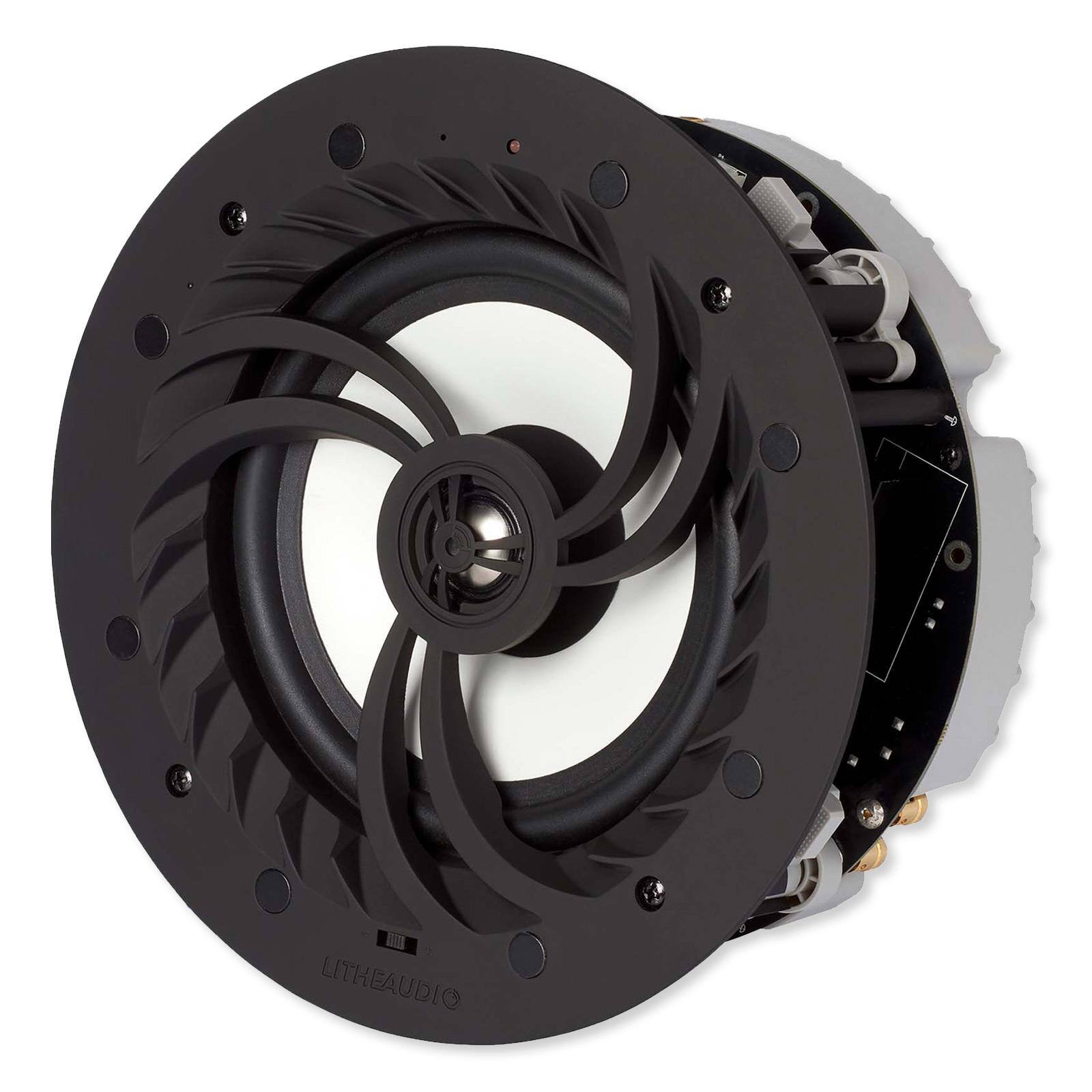 Front. Lithe Audio - All-in-one IP44 Wi-Fi Multi-Room Ceiling Speaker (Single) - Black.