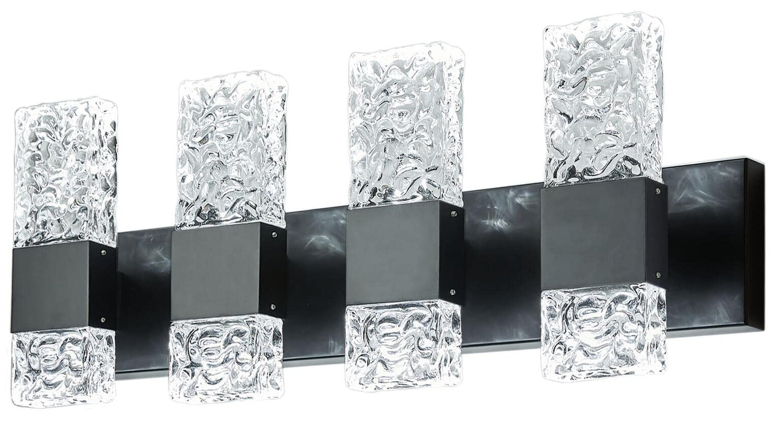 PO3TICJUNKI3 - Bathroom Light Fixtures Crystal Vanity Over Mirror Modern Led Wall For k Cool Watts - Black 4 lights