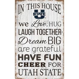 Fan Creations - Utah State Aggies 11'' x 19'' Team In This House Sign - Multicolor