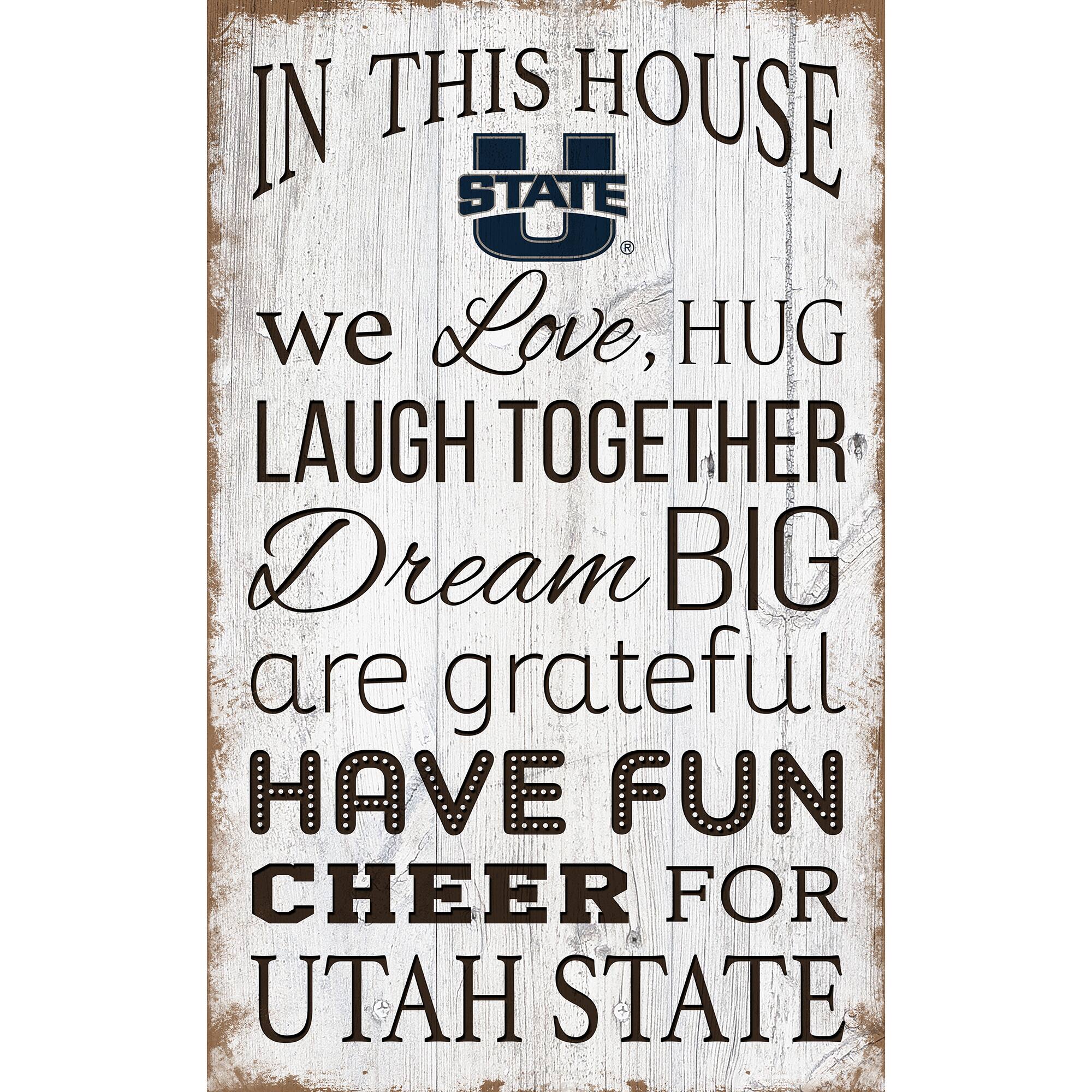 Utah State Aggies 11'' x 19'' Team In This House Sign