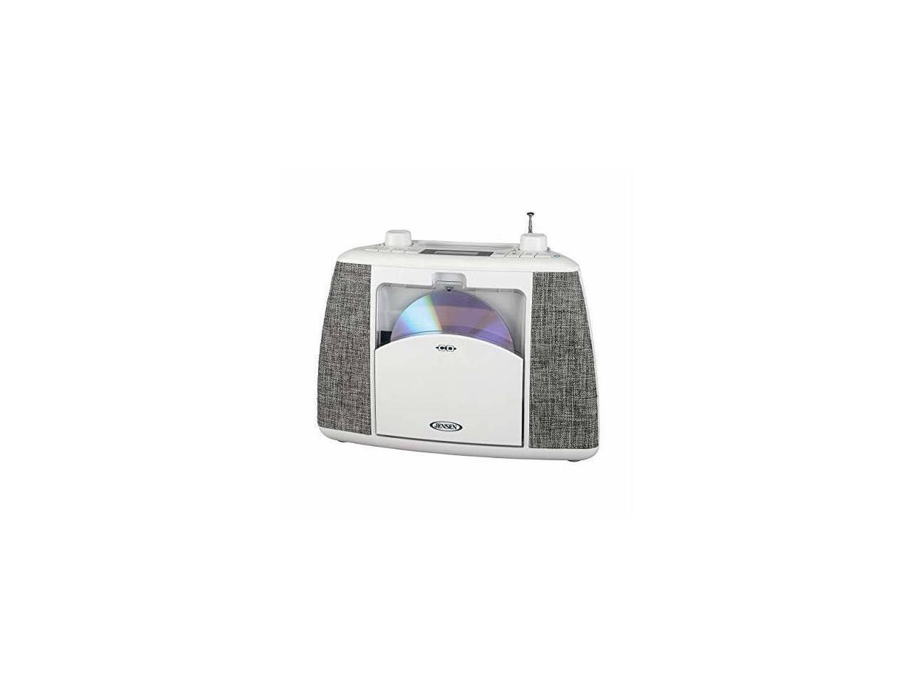 Alt View 2. Jensen - Jensen CD-565 Portable Bluetooth CD Music System, Gray & White - White.