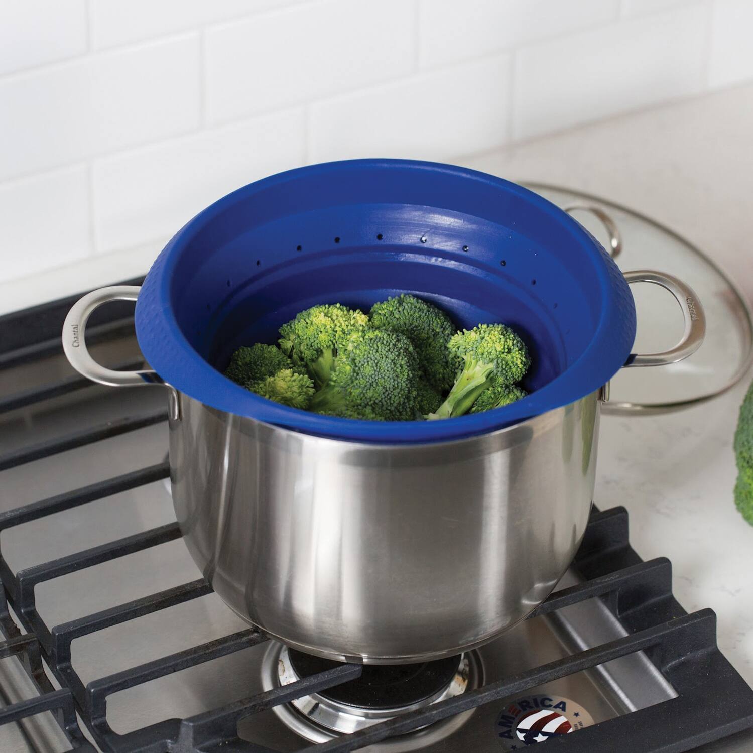 Better Houseware - 732/b 4-qt. Collapsible Silicone Colander - Blue - Thumbnail 3