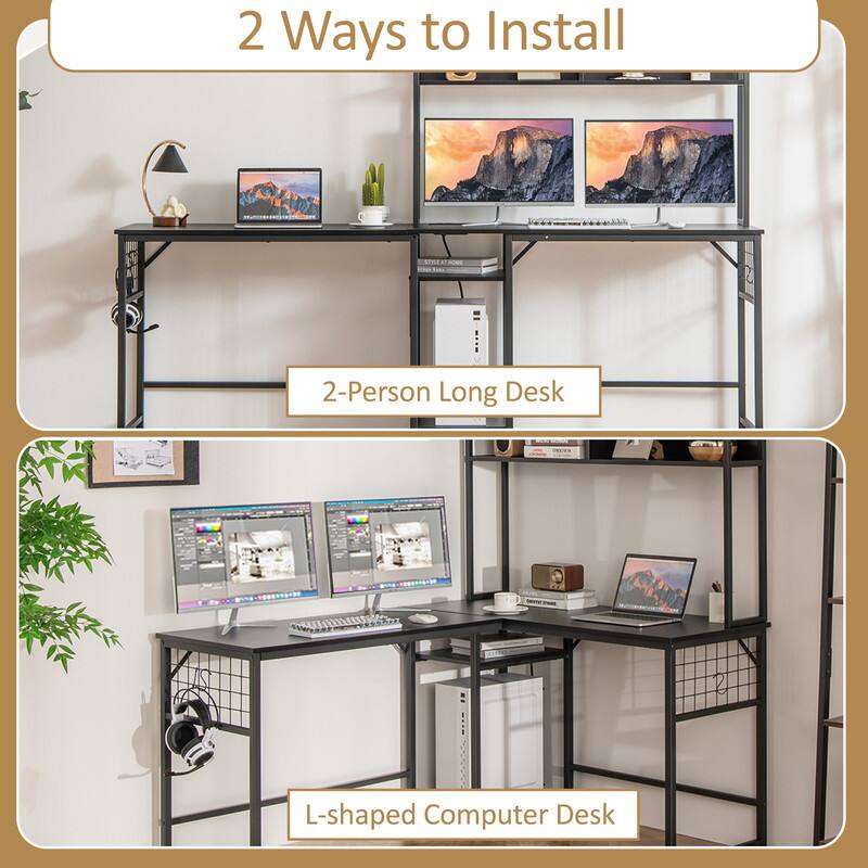 2 Ways to Install

2-Person Long Desk

L-shaped Computer Desk