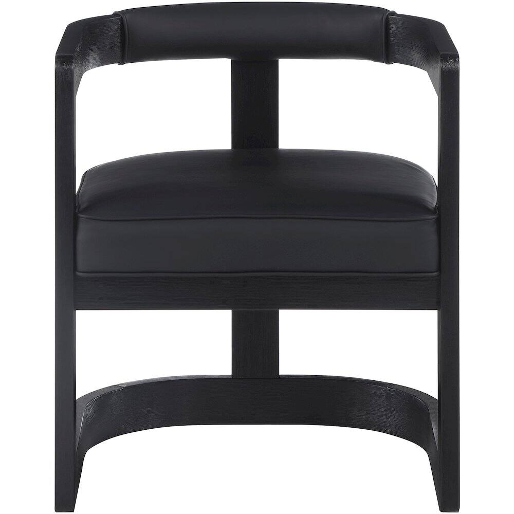 Alt View 2. Meridian Furniture - Manchester Black Vegan Leather Dining Chair - Black.