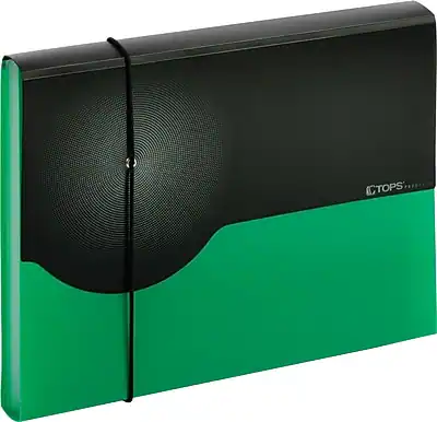 Front. Pendaflex - Plastic Accordion File, 7-Pocket, Letter, Green - Green.