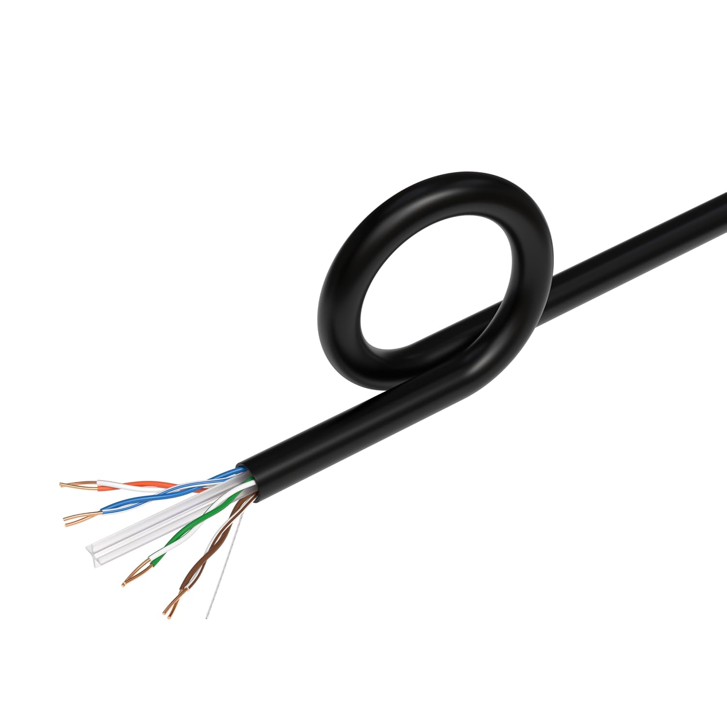 Alt View 2. Cables Direct Online - CAT6 1000FT Plenum CMP Ethernet Cable 550MHz 23AWG UTP RJ45 LAN Bulk Network Wire CCA Copper Clad Aluminum, Black.