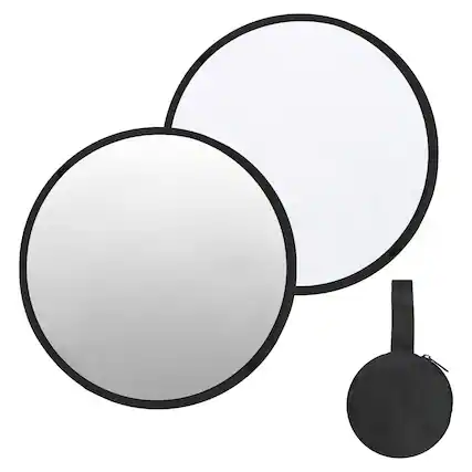 Front. Unique Bargains - 24"/60cm 2-in-1 Collapsible Light Reflector with Bag for Studio/Outdoor - Silver/White.