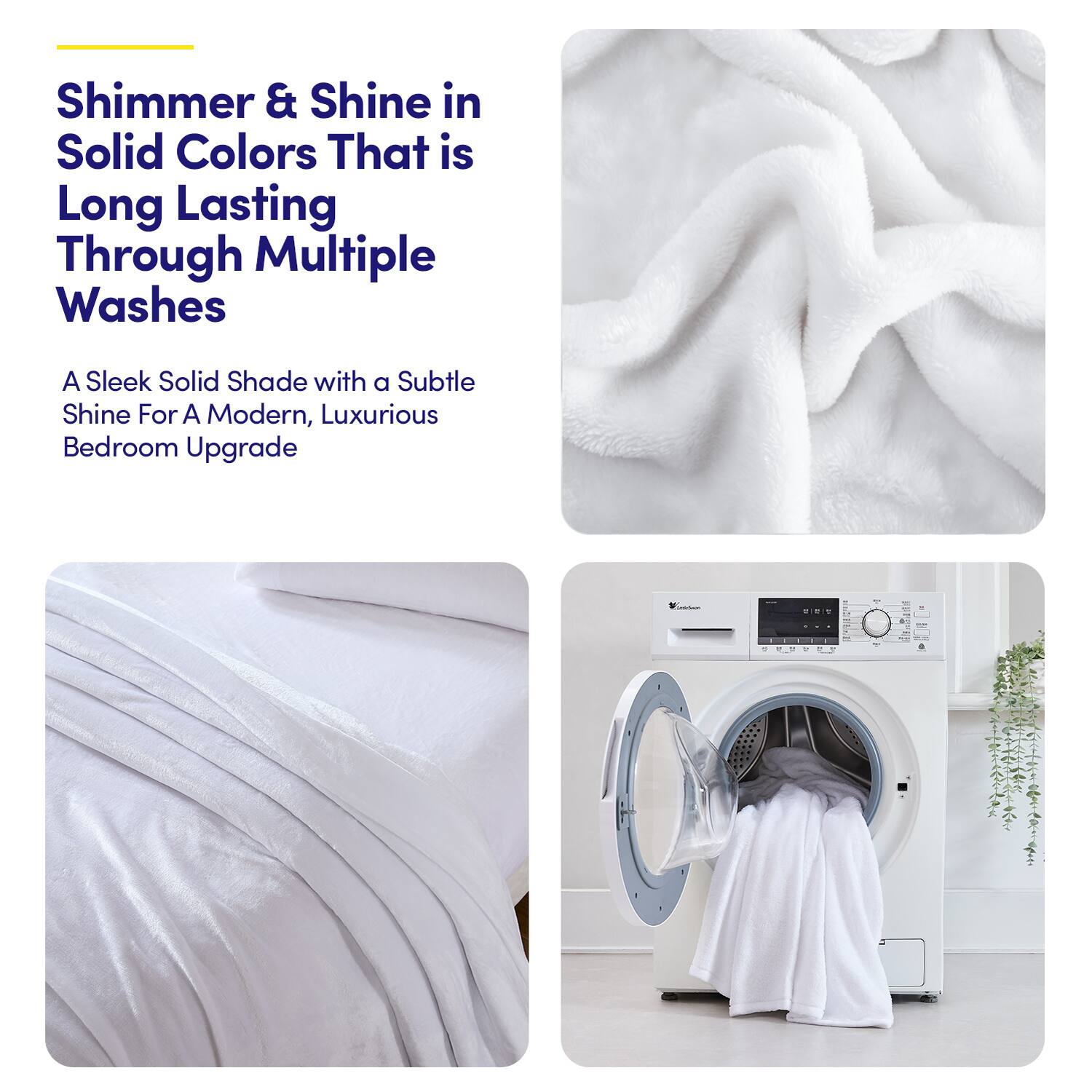 Shimmer & Shine in Solid Colors That is Long Lasting Through Multiple Washes

A Sleek Solid Shade with a Subtle Shine For A Modern, Luxurious Bedroom Upgrade