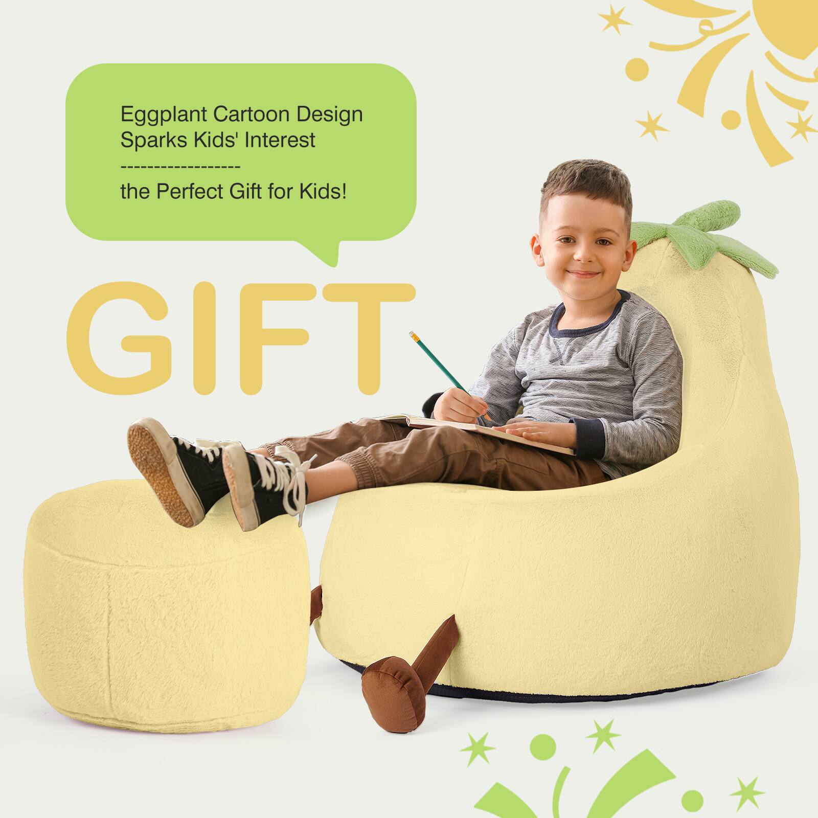 Eggplant Cartoon Design Sparks Kids' Interest  
the Perfect Gift for Kids!  

GIFT