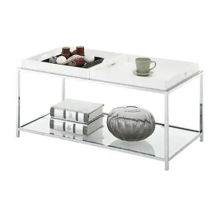 Front. Convenience Concepts - Palm Beach Coffee Table - White.