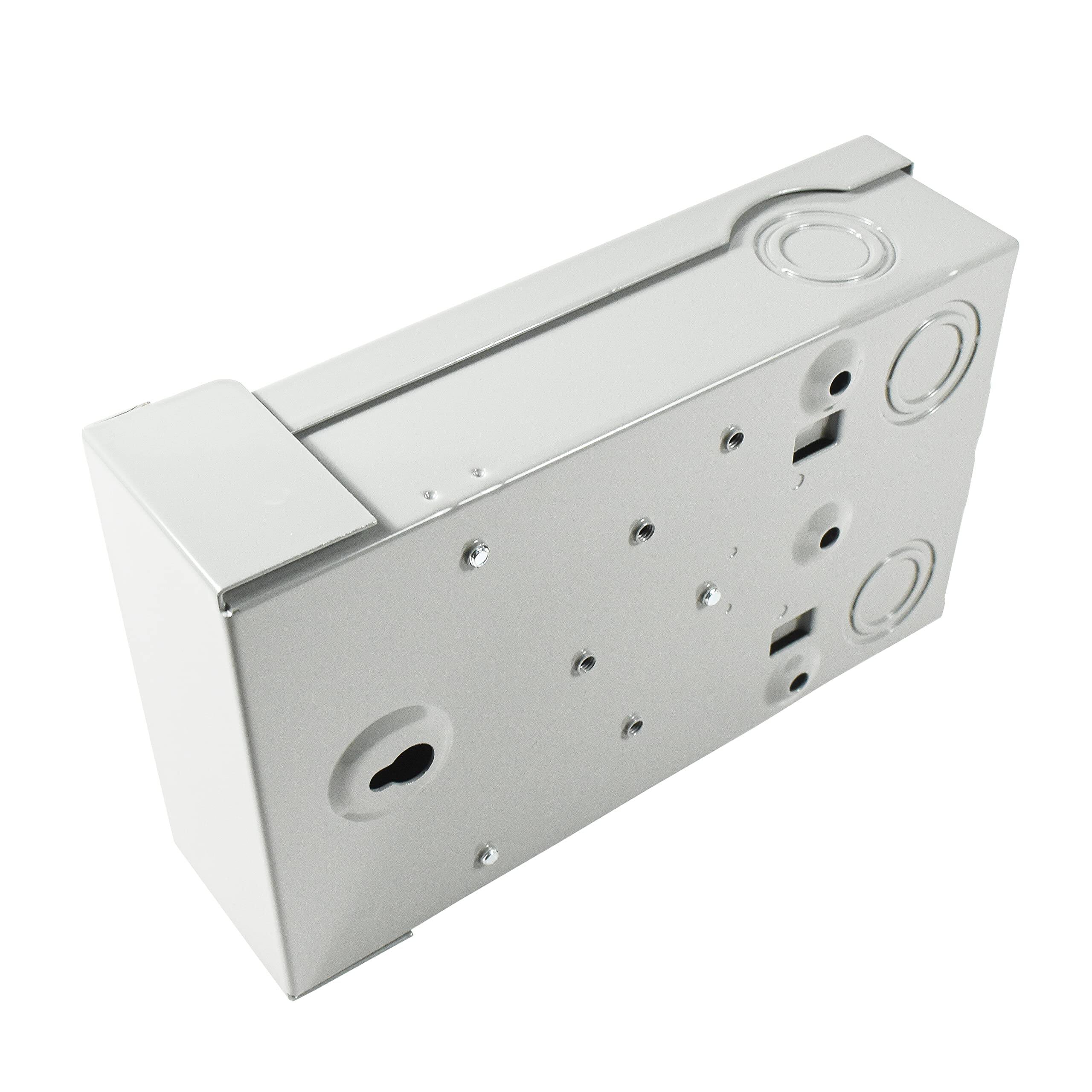 Left. HQRP - Non-Fusible AC Disconnect Switch Pull-Out, 60 Amp 120/240 VAC, Outdoor Type 3R Metal Enclosure - grey.