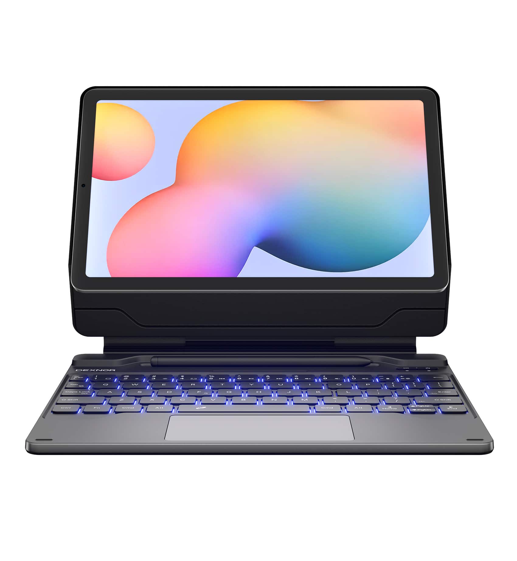 Dexnor - Keyboard Case for Samsung Galaxy Tab S6 Lite 10.4” with Keyboard Magnetic Stand, Multi-Touch Trackpad, S Pen Holder - Black