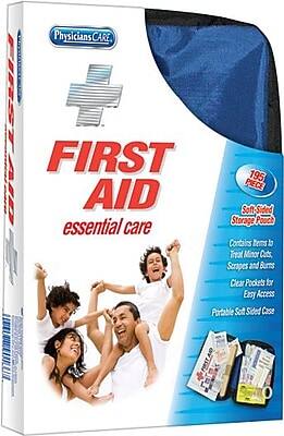 PhysiciansCare - Essential Care Soft Sided First Aid Kit, 25 People, 195 Pieces, (90167) - Blue