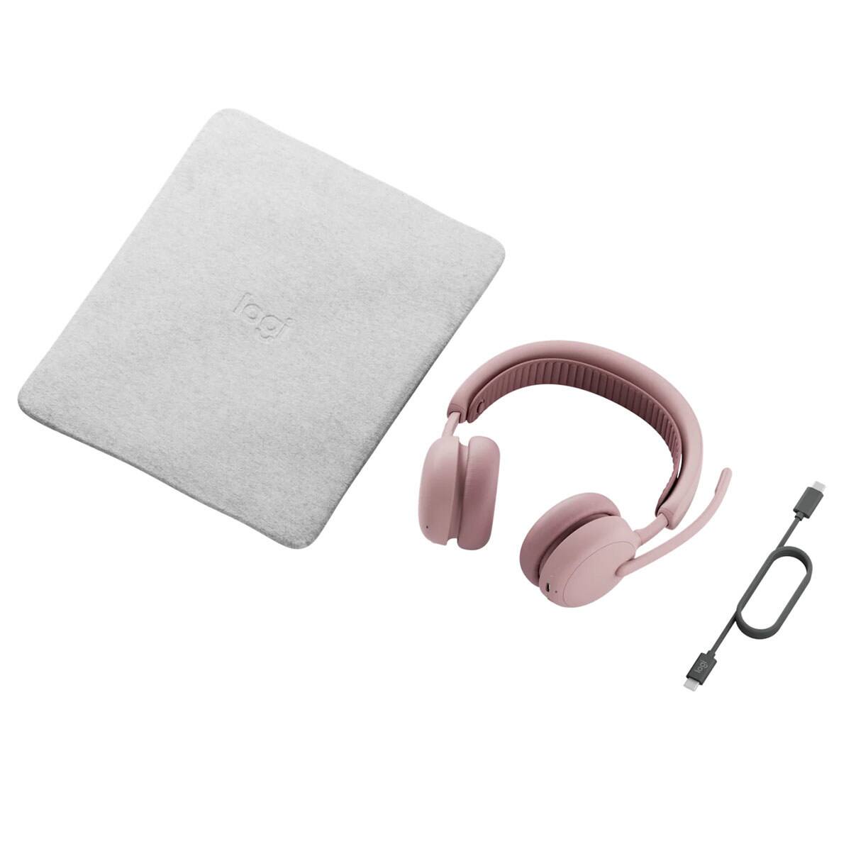 Alt View 3. Logitech - Logitech Zone Wireless 2 ES Active Noise Cancelling Closed-Back On-Ear Stereo Headset, Rose - Rose.