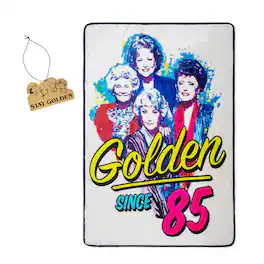Just Funky - Golden Girls 45 x 60 Inch Fleece Throw Blanket & Air Freshener Gift Set - Multi-Color