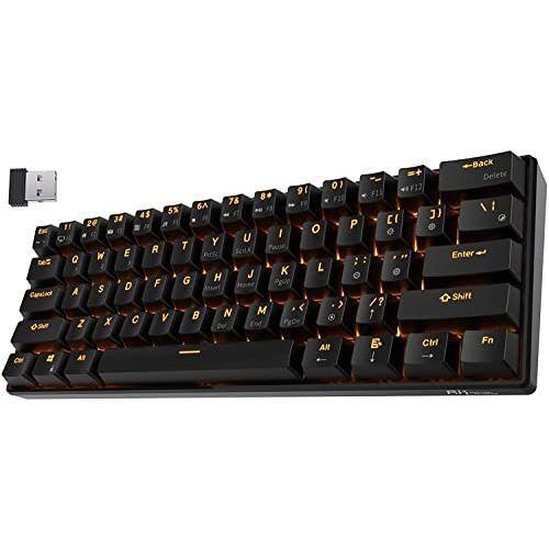 Comfort Essence - RK61 Wireless 60 Triple Mode BT5.0USB-C Mechanical Compact Gaming wSoftware Hot Swappable Brown White - Black-Hot-Swappable Brown Switch