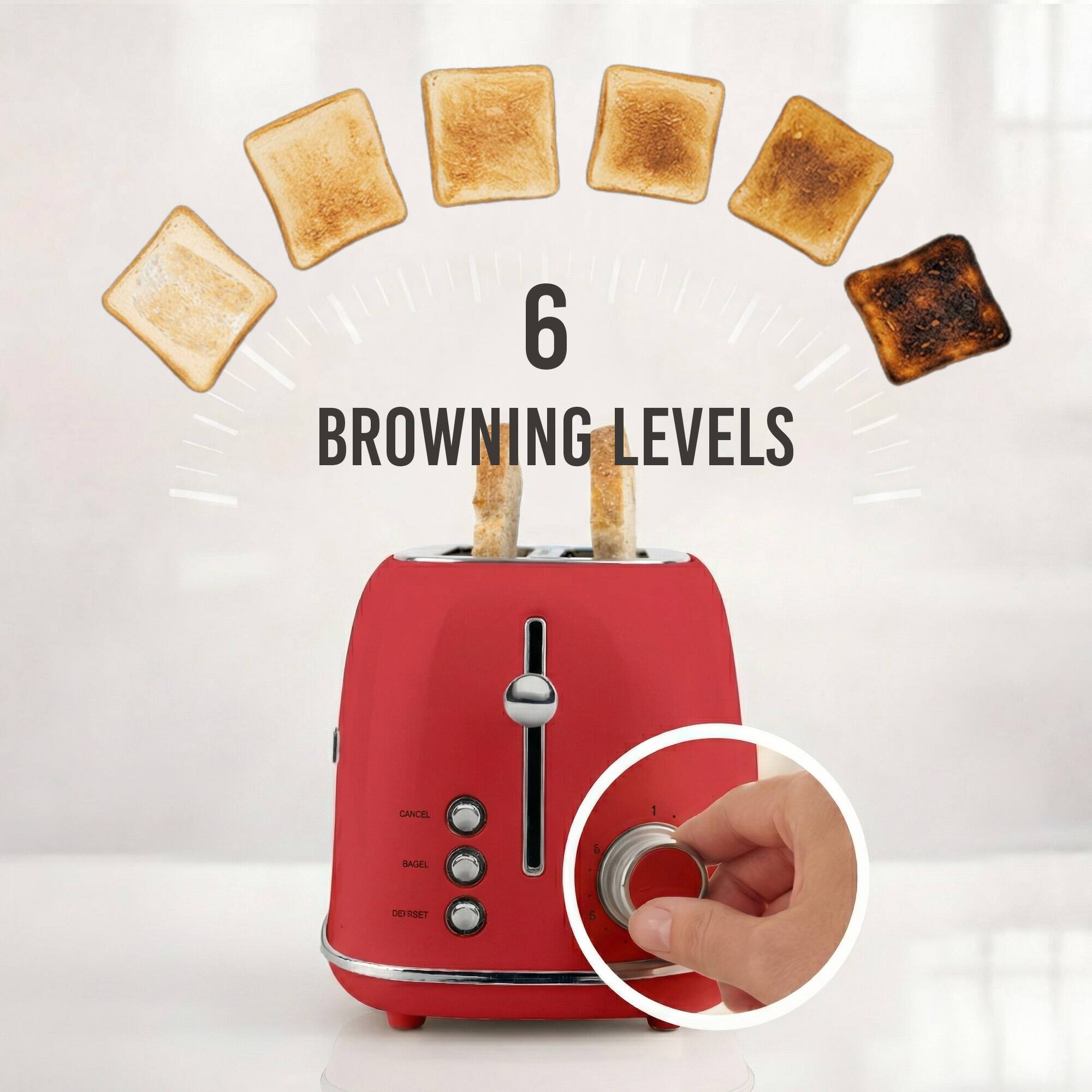 6 BROWNING LEVELS  
CANCEL  
BAGEL  
DEFRYSET