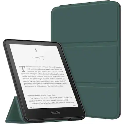 Front. Kitcheniva - Slim Trifold Case For 7 Inch Kindle Paperwhite 12th 2024 Protective Cover Midnight Green - Midnight Green.