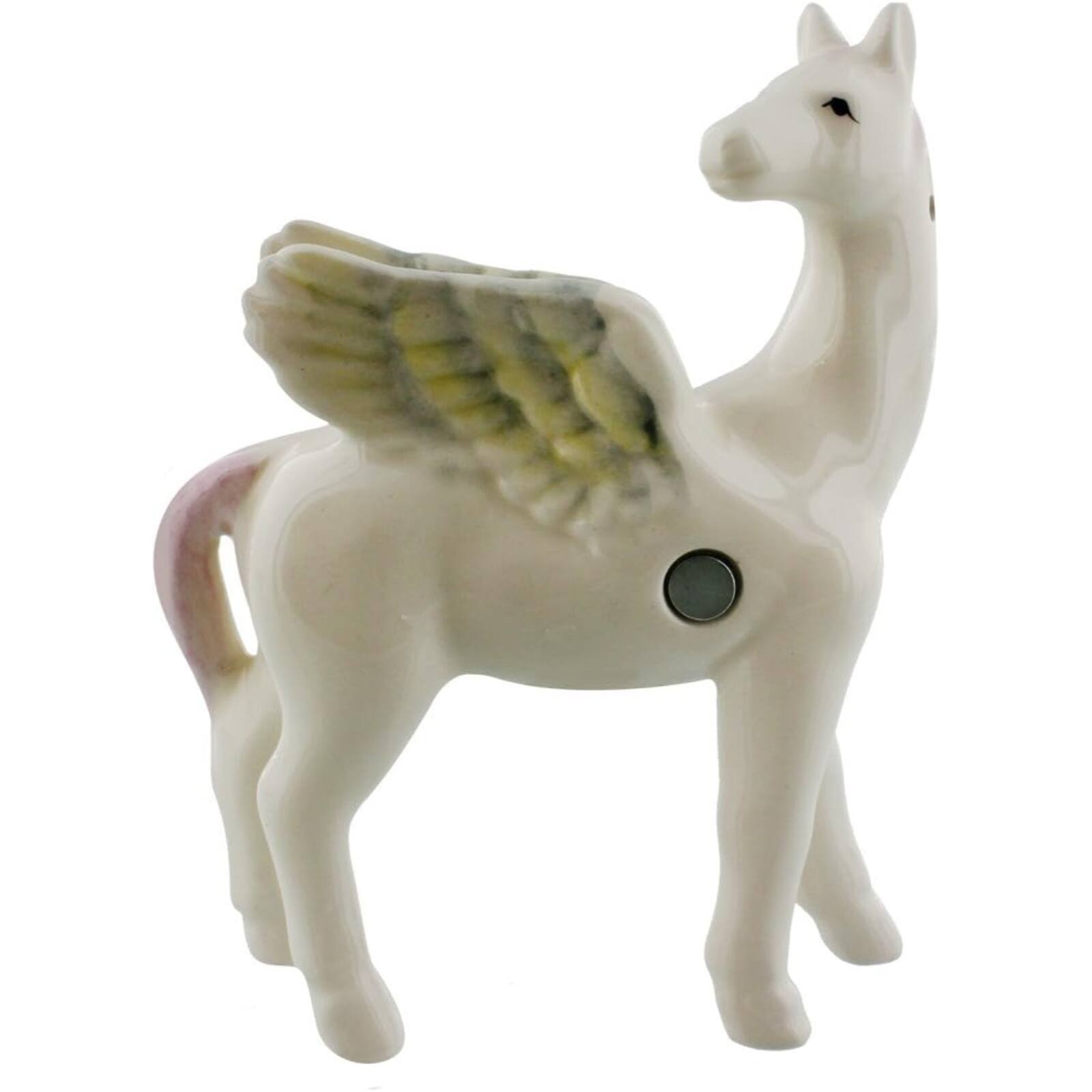 Angle. Pacific Trading - Unicorn and Pegasus Attractives Ceramic Magnetic Salt and Pepper Shakers - White.