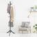 Alt View 1. Costway - Costway Free Standing Coat Rack Wooden Hall Tree 2 Adjustable Height w/ 9 Hooks - Grey.
