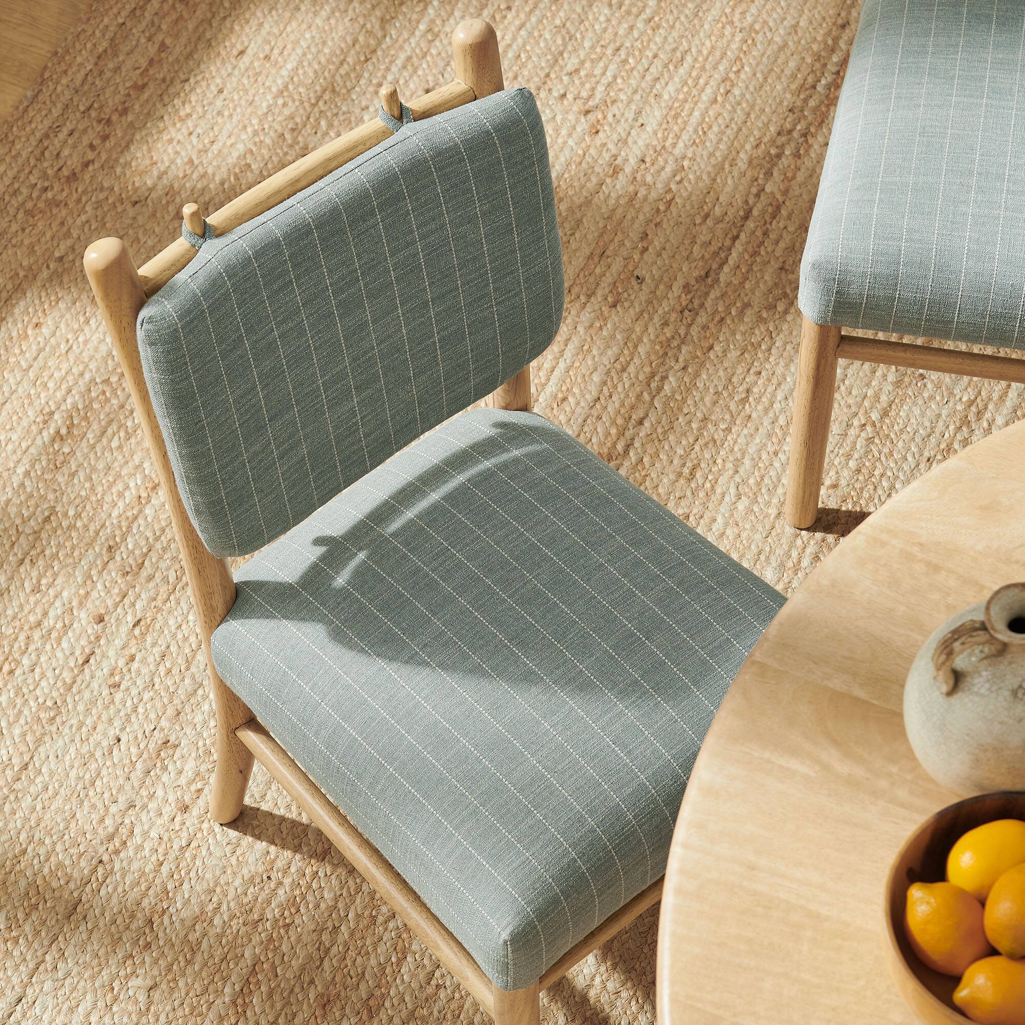 Alt View 1. Modway - Mauden Striped Dining Side Chairs Set of 2 by Modway - Spa Blue Stripe.
