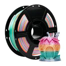 Flashforge - PLA Silk Rainbow 3D Printer Filament-1.75mm-1kg (2.2 lbs) Spool - Rainbow Candy