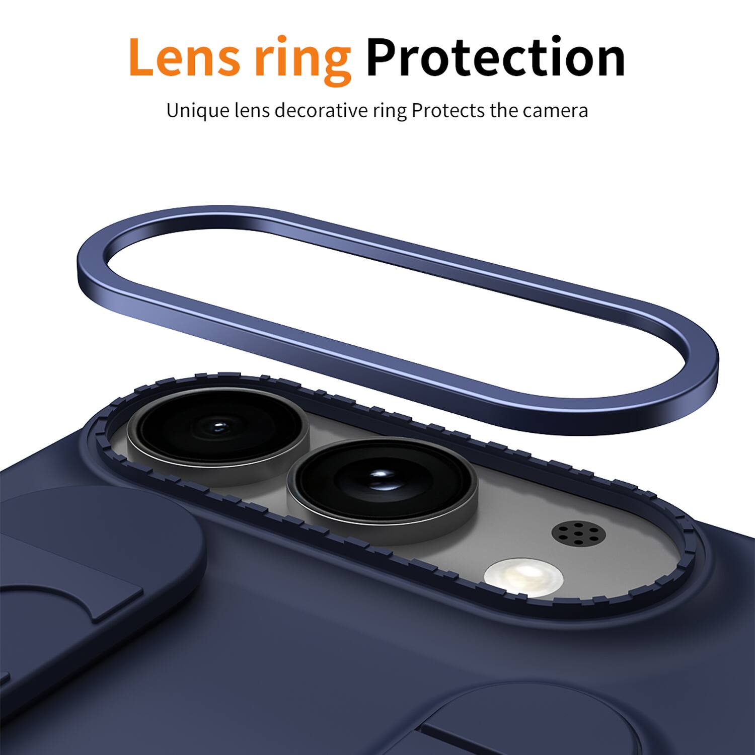 Lens ring Protection  
Unique lens decorative ring Protects the camera