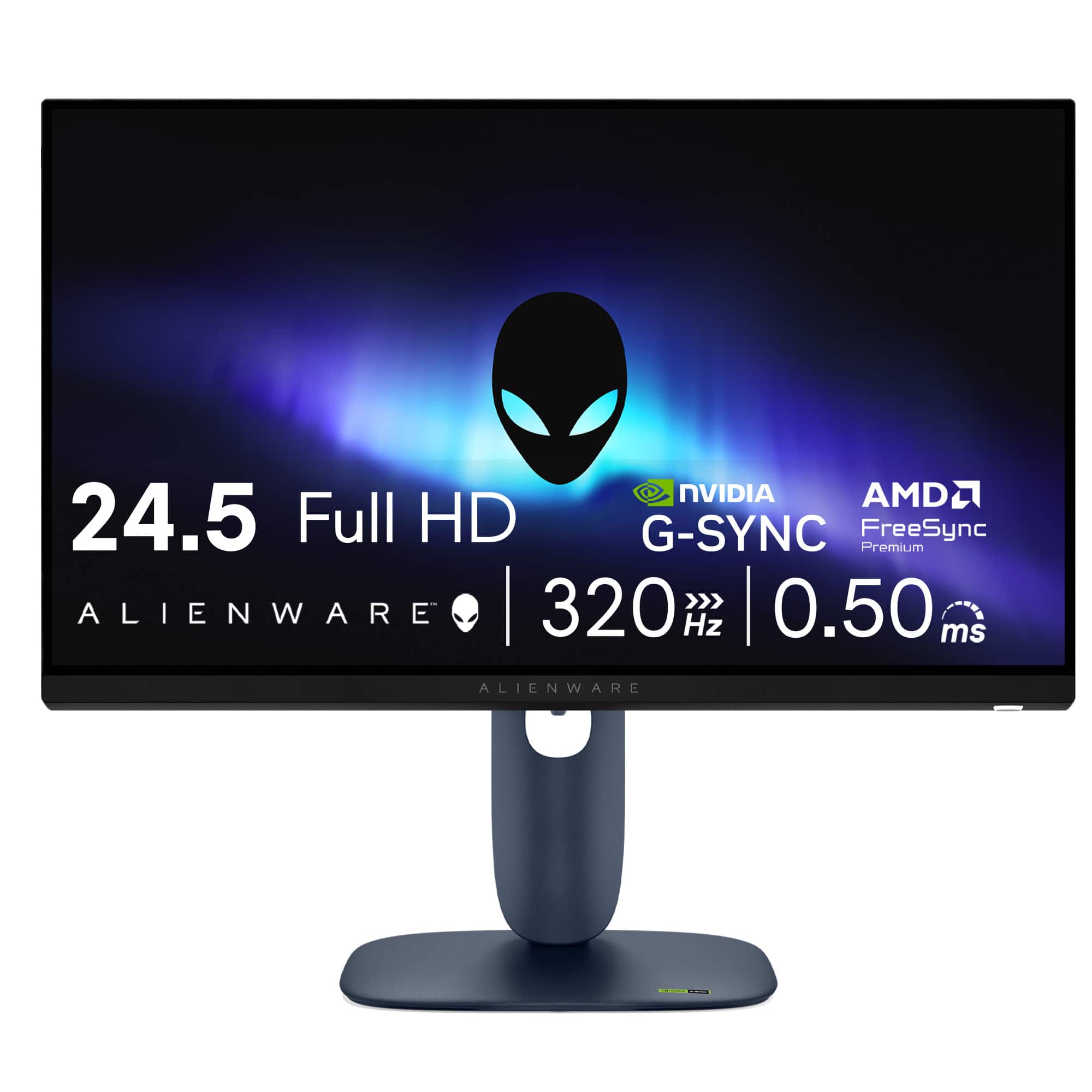 24.5 Full HD
ALIENWARE
320 Hz
0.50 ms
NVIDIA G-SYNC Premium
AMD FreeSync
ALIENWARE