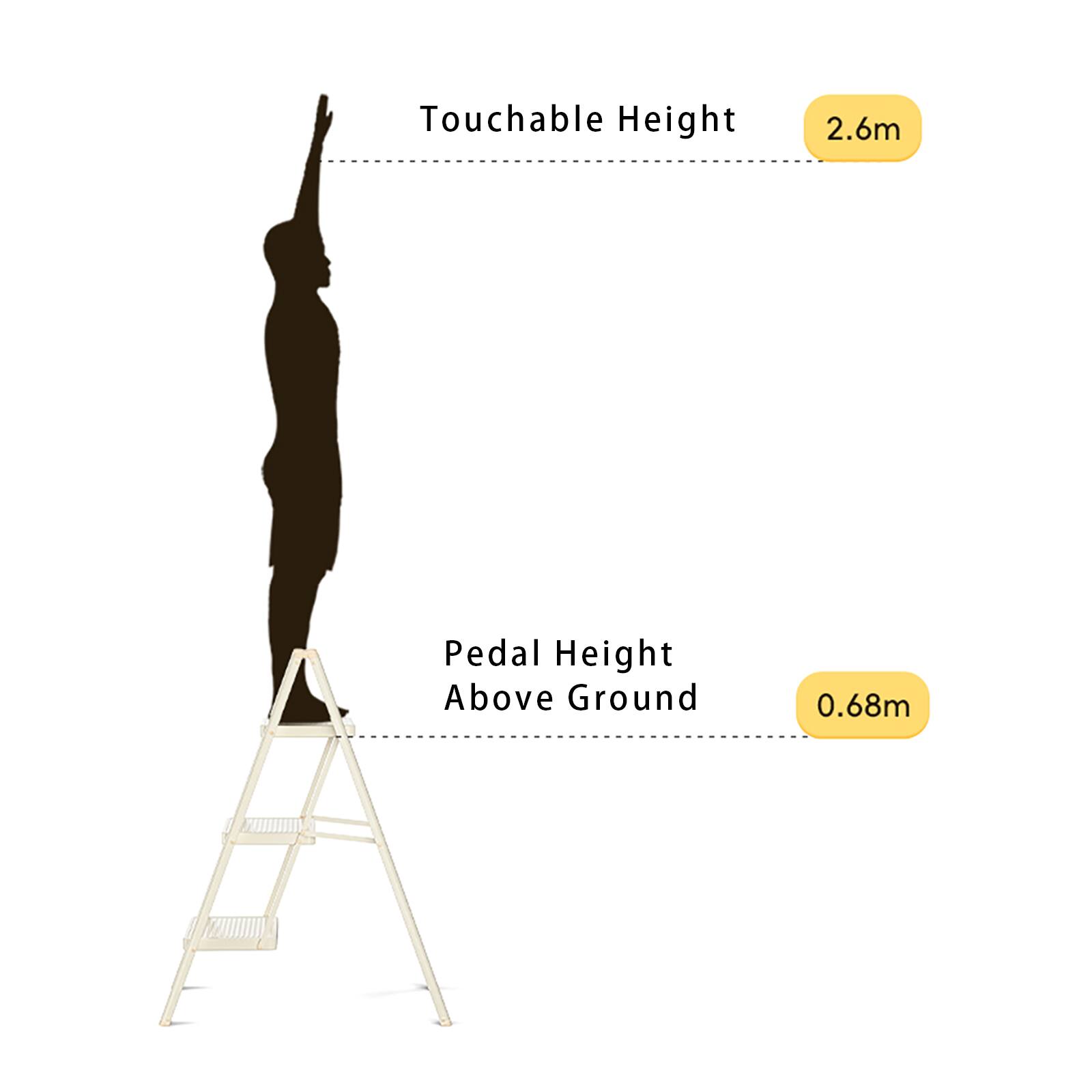 Touchable Height: 2.6m  
Pedal Height Above Ground: 0.68m