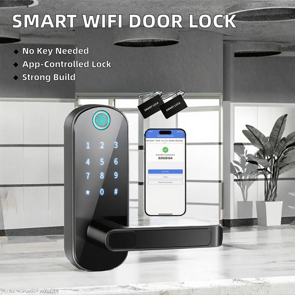 SMART WIFI DOOR LOCK

- No Key Needed
- App-Controlled Lock
- Strong Build

LOTX SMART LOCK

1 2 3  
4 5 6  
7 8 9  
* 0 #

03925164