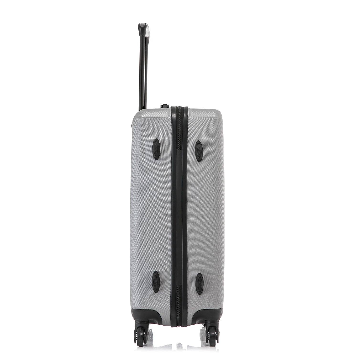 Alt View 3. DUKAP - Discovery Lightweight Hardside Spinner Luggage 24" - SILVER.