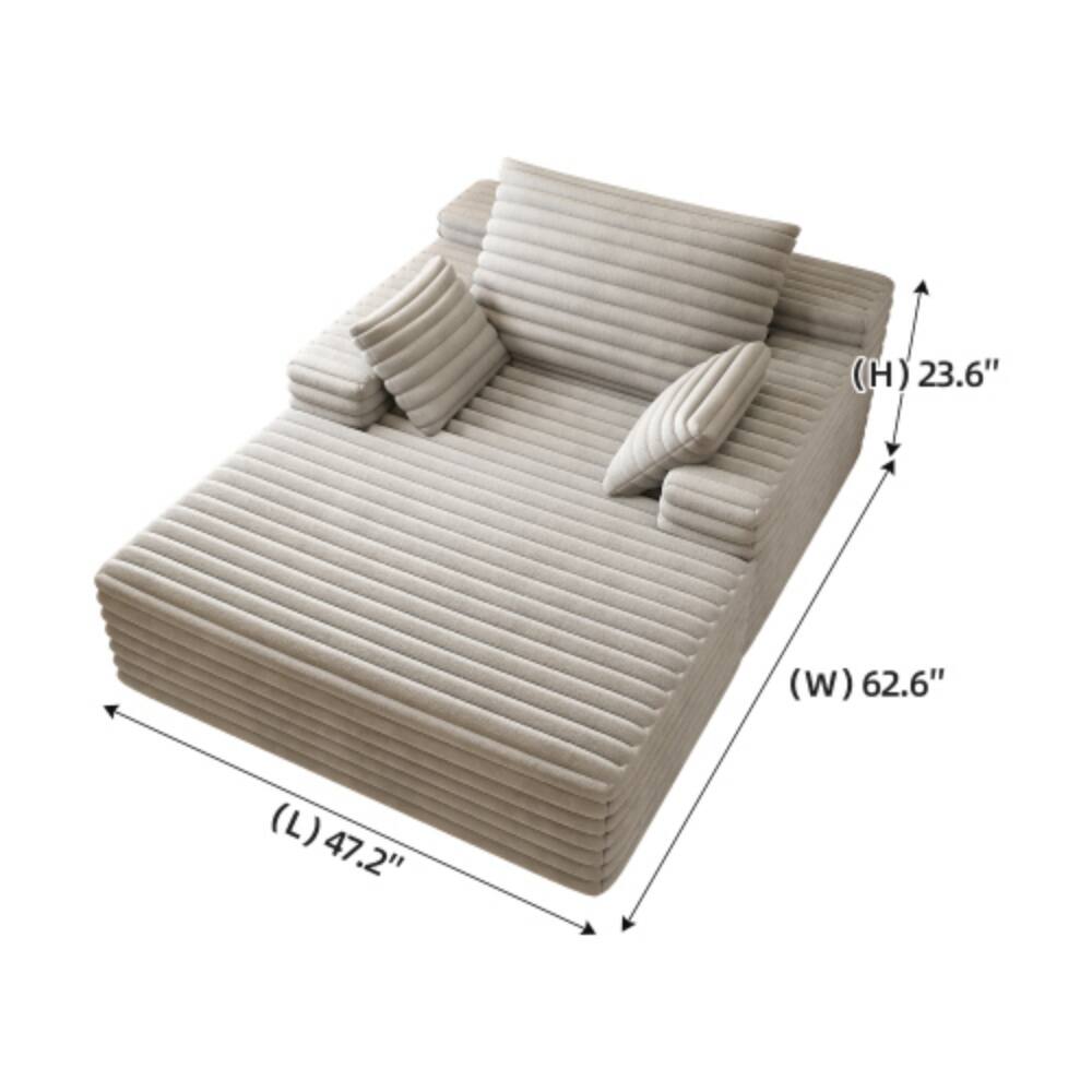 (H) 23.6" (W) 62.6" (L) 47.2"