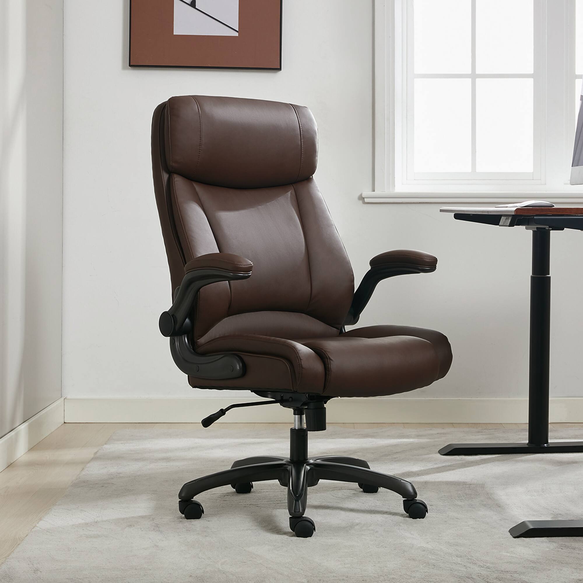 Angle. Serta - Serta® Torrington Big & Tall Office Chair, Dark Walnut Brown - Dark Walnut Brown.