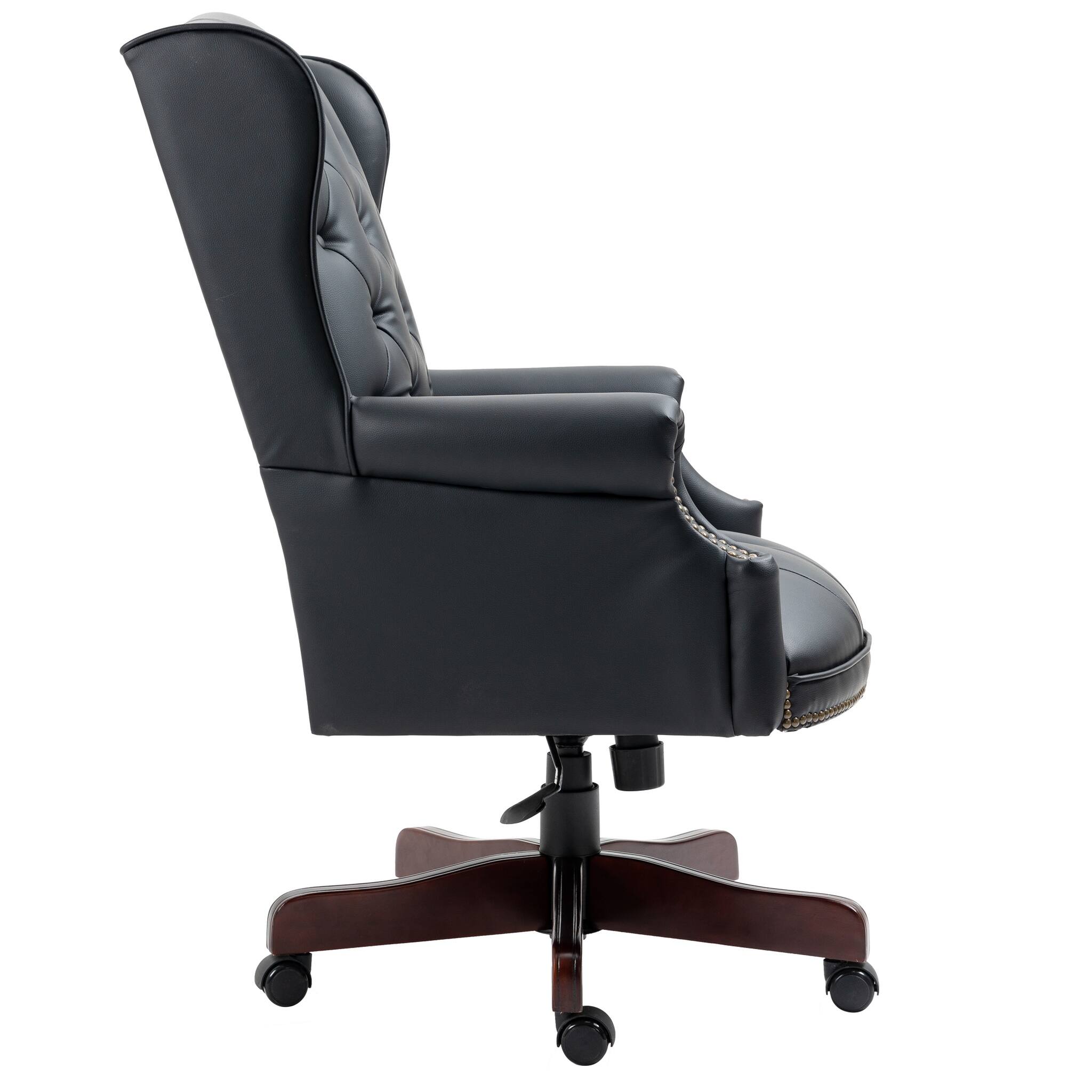 Alt View 6. Forest'nSky - Black Executive Office Chair with Smooth Glide Caster Wheels - Black.