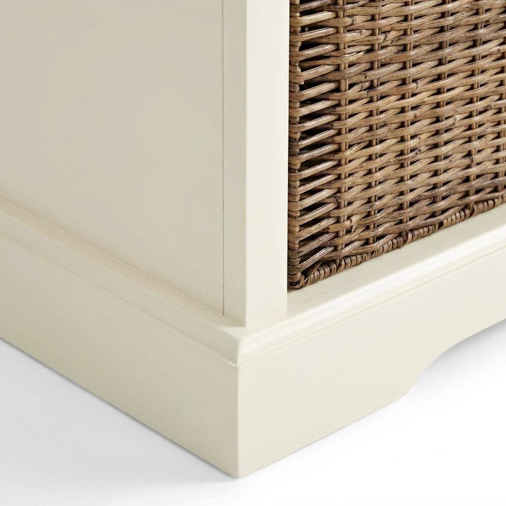 Alt View 3. FurniFact - White Entryway Storage Bench - White.