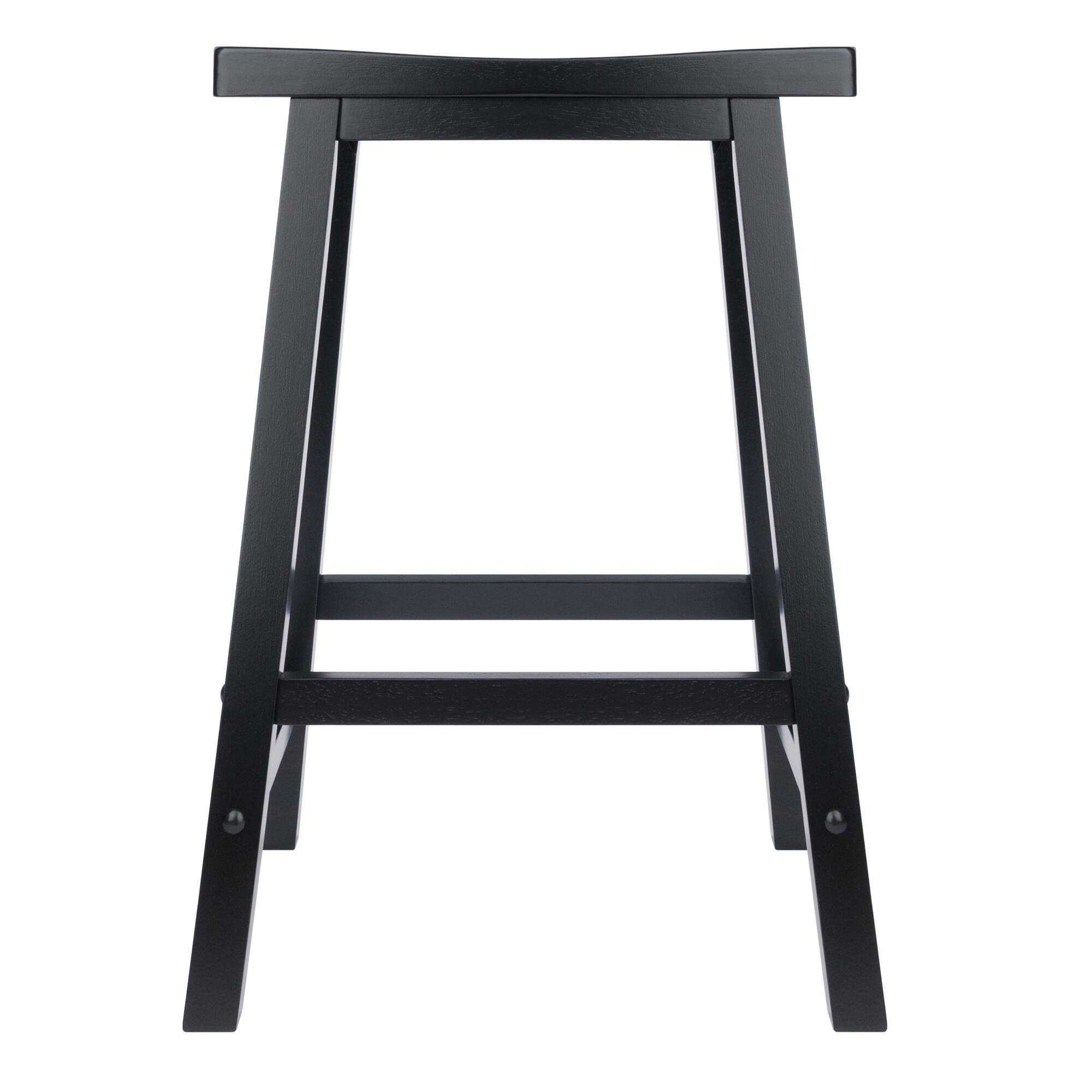 Alt View 1. Winsome Wood - Satori Saddle Seat Counter Stool - Black.